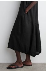 Linen Dress Black - Image 3
