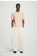 Knitted Round-Neck T-Shirt Pink