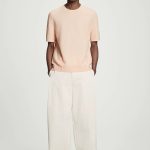 Knitted Round-Neck T-Shirt Pink