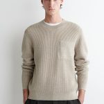 Wool Round-Neck Sweater Beige