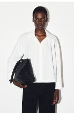 Cotton Ruched Shirt White