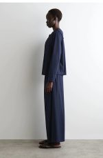 Knitted Wide-Leg Pants Navy - Image 2