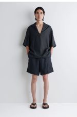 Linen Shorts Navy