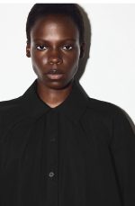 Cotton Ruched Shirt Black - Image 3