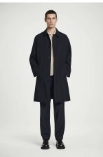 Wool Straight Pants Navy