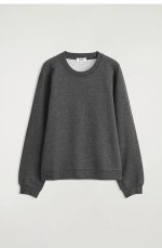 Cotton Round-Neck Shirt Gray - Image 4