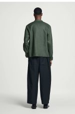 Linen Oversized Shirt Green - Image 3