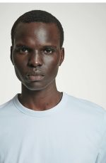 Knitted Round-Neck T-Shirt Blue - Image 3