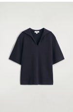 Knitted T-Shirt Navy - Image 4