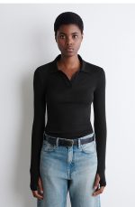 Merino Slim Polo Black