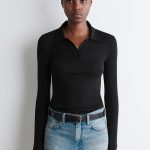 Merino Slim Polo Black