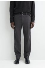 Wool Tapered Trousers Gray