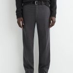 Wool Tapered Trousers Gray