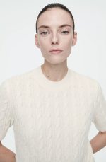 Wool Short-Sleeve Sweater White - Image 2