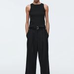 Knitted Round-Neck Vest Black