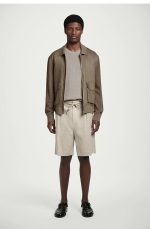 Linen Drawstring Shorts Beige