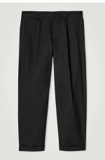 Cotton Tapered Trousers Black - Image 3