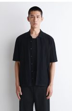 Casual Linen Blend Knitted Navy Blue