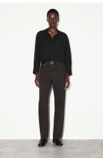 Cotton Ruched Shirt Black - Image 2