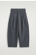 Wool Barrel Trousers Gray - Image 4