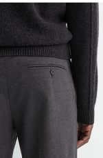 Wool Tapered Trousers Gray - Image 2
