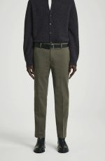 Cotton Slim Trousers Khaki