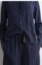 Knitted Wide-Leg Pants Navy - Image 3