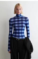 Merino Turtleneck Top Blue