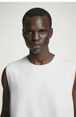 Knitted Round-Neck Vest White - Image 2