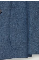Linen Double-Breasted Jacket Blue - Image 4