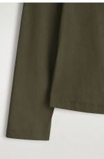 Cotton Long-Sleeve Top Khaki - Image 5