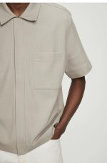 Knitted Shirt Beige - Image 2