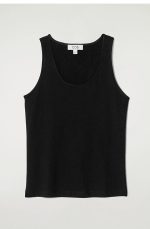 Cotton Round-Neck Vest Black - Image 3