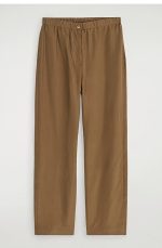 Silk Straight Trousers Brown - Image 3
