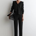 Cotton Straight Pants Black