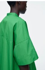 Cotton Oversized Shirt Green - Image 2