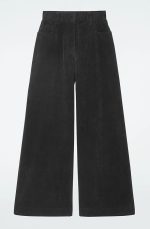 Corduroy Wide-Leg Pants Black - Image 4
