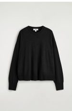 Wool Round-Neck Pullover Black - Image 4