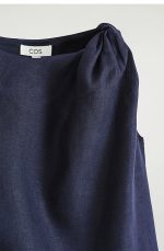 Linen Knotted Top Navy - Image 5