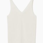 Knitted V-Neck Vest White