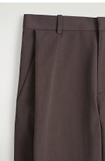 Cotton Wide-Leg Trousers Brown - Image 4