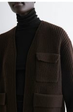 Merino Cardigan Brown - Image 3