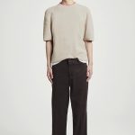 Knitted Round-Neck T-Shirt Beige