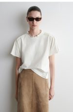Cotton Pleated T-Shirt