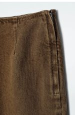 Denim Straight Skirt Brown - Image 5