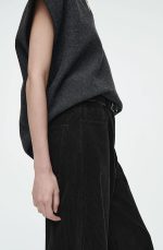Corduroy Wide-Leg Pants Black - Image 3