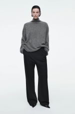 Wool Straight Pants Black