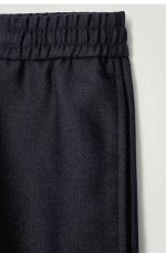 Wool Drawstring Trousers Navy - Image 5