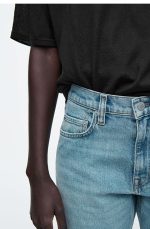 Slim High Waist Cropped Denim Light Blue - Image 3