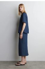 Denim Slim Skirt Blue - Image 2